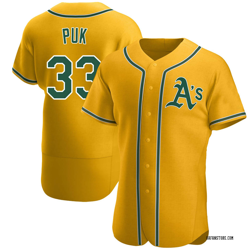 A.J. Puk Oakland Athletics Men's Gold RBI T-Shirt 