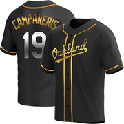 Replica Bert Campaneris Men's Oakland Athletics Black Golden Alternate Jersey