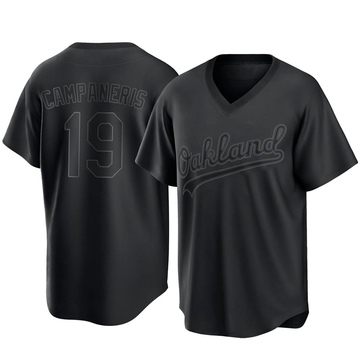 Replica Bert Campaneris Men's Oakland Athletics Black Pitch Fashion Jersey