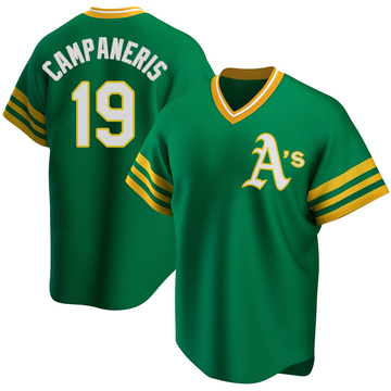 Replica Bert Campaneris Youth Oakland Athletics Kelly Green R Road Cooperstown Collection Jersey