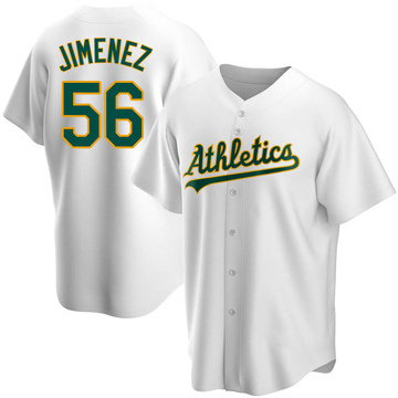 2022 Oakland Athletic Dany Jimenez #56 Game Used White Jersey Opening D  Fosse 2K