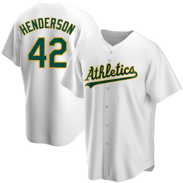 Mitchell & Ness Oakland Athletics #42 Dave Henderson World Series Jersey Sz  50