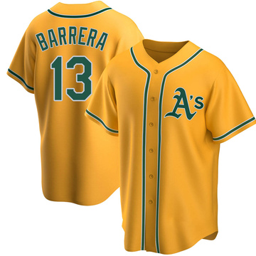 2021 Oakland Athletics Luis Barrera #13 Game Issued Kelly Green Jersey 44  8543