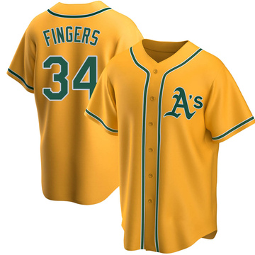 Rollie Fingers Men's Oakland Athletics Snake Skin City Jersey - Black  Authentic