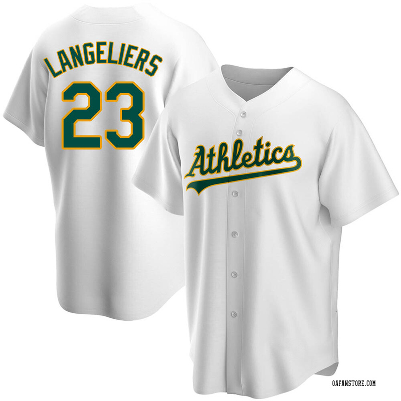 Men's Oakland Athletics Shea Langeliers White Home Jersey - Authentic